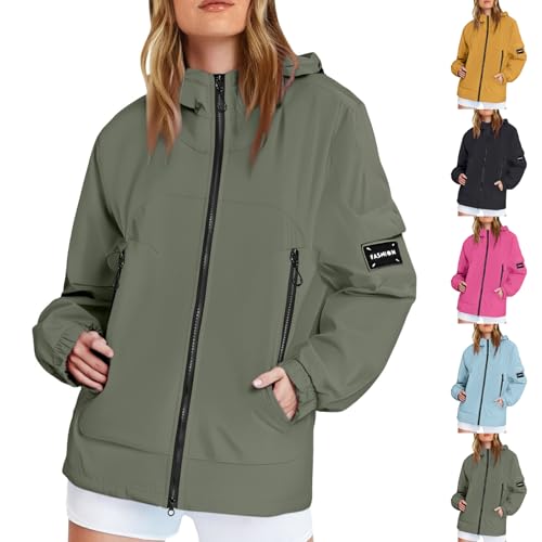 Generisch Regenjacke Damen Leicht Oversize Softshelljacke Fahrrad Windbreaker Wasserdicht Atmungsaktiv üBergangsjacke Einfarbig Regenmantel Funktionsjacke mit Kapuze Rain Jacket Outdoor Windjacke Generisch Regenjacke Damen Leicht Oversize Softshelljacke Fahrrad Windbreaker Wasserdicht Atmungsaktiv üBergangsjacke Einfarbig Regenmantel Funktionsjacke mit Kapuze Rain Jacket Outdoor Windjacke von Generisch