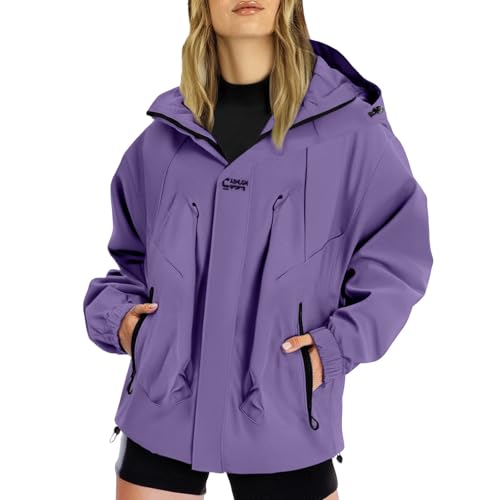 Generisch Regenjacke Damen Leicht Softshelljacke Fahrrad Regenjacke Atmungsaktiv Fahrradjacke Wasserdicht Atmungsaktiv übergangsjacke Softshelljacke Elegant Regenmantel Funktionsjacke Mit Kapuze von Generisch