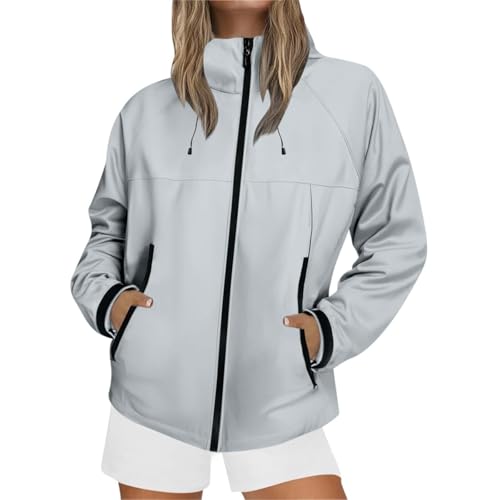 Generisch Regenjacke Damen Leicht Softshelljacke Fahrrad Regenjacke Atmungsaktiv Fahrradjacke Wasserdicht Atmungsaktiv übergangsjacke Softshelljacke Elegant Regenmantel Funktionsjacke Mit Kapuze von Generisch
