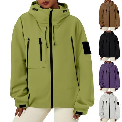 Generisch Regenjacke Damen Leicht Softshelljacke - Sommerjacke Atmungsaktiv Fahrradjacke Übergangsjacke Ultraleicht Funktionsjacke Dünne Outdoorjacke Wasserdicht Windbreaker von Generisch