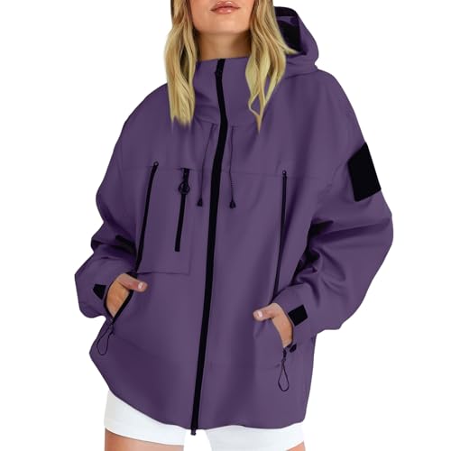 Generisch Regenjacke Damen Leicht Softshelljacke - Sommerjacke Atmungsaktiv Fahrradjacke Übergangsjacke Ultraleicht Funktionsjacke Dünne Outdoorjacke Wasserdicht Windbreaker von Generisch