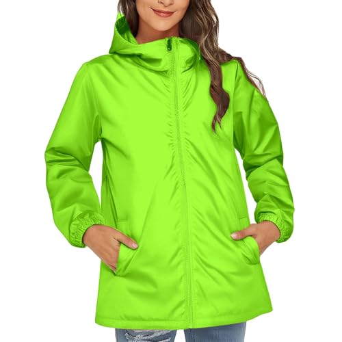 Generisch Regenjacke Damen Wasserdicht Regenmantel Mit Kapuze Winddicht Wetterfest Übergangsjacke Atmungsaktiv Mantel Jacke Outdoor,Damenwinterjacke,Bequem und locker von Generisch