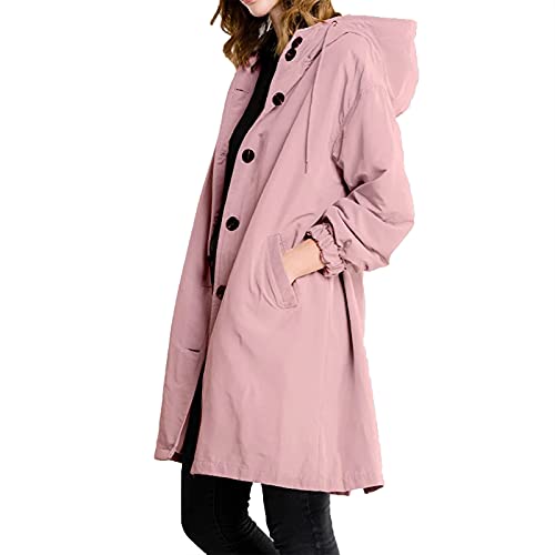 Generisch Regenjacke Damen Wasserdicht Windbreaker Große Größen Regenmantel Atmungsaktiv Leicht Futter Übergangsjacke Lang Softshelljacke mit Kapuze Outdoor Funktionsjacke Outdoorjacke von Generisch