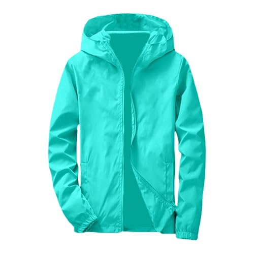 Generisch Regenjacke Herren Leicht Faltbar Softshelljacke mit Kapuze Dünne Arbeitsjacke Winddicht Wasserdicht Atmungsaktiv Übergangsjacke Große Größen Sport Winddicht Outdoorjacke (BU3, 6XL) von Generisch