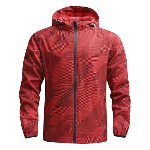 Generisch Regenjacke Herren Wasserdicht, Herren Dünn Leicht Festival Sport Sommer Regenjacke Atmungsaktiv Wanderjacke Rennrad Motorrad Herrenjacke Ultraleichte Wasserdicht Jacke von Generisch