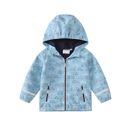 Generisch Regenjacke Kinder, Jungen Mädchen Softshelljacke Baby Kleinkind Wasserdichte Jacke Leichte Windjacke Atmungsaktiv Regenmantel Outdoor Übergangsjacke mit Kapuze Winddicht Outdoorjacke von Generisch