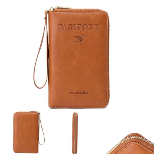 Generisch ReisepasshüLle,Passport Cover Mit RFID-Blocker,Pu ImperméAble Compact Mit Zipper MüNzfach,ReisezubehöR Passport Tasche FüR Kreditkarten,Ausweis Und Reisedokumente,für Damen Herren (A) von Generisch