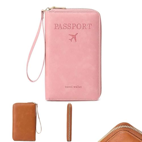 Generisch ReisepasshüLle,Passport Cover Mit RFID-Blocker,Pu ImperméAble Compact Mit Zipper MüNzfach,ReisezubehöR Passport Tasche FüR Kreditkarten,Ausweis Und Reisedokumente,für Damen Herren (B) von Generisch