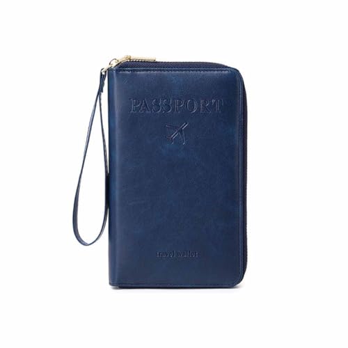 Generisch ReisepasshüLle,Passport Cover Mit RFID-Blocker,Pu ImperméAble Compact Mit Zipper MüNzfach,ReisezubehöR Passport Tasche FüR Kreditkarten,Ausweis Und Reisedokumente,für Damen Herren (D) von Generisch
