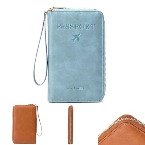 Generisch ReisepasshüLle,Passport Cover Mit RFID-Blocker,Pu ImperméAble Compact Mit Zipper MüNzfach,ReisezubehöR Passport Tasche FüR Kreditkarten,Ausweis Und Reisedokumente,für Damen Herren (F) von Generisch