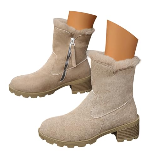 Generisch Reitstiefel Damen Ankle Boots Westernstiefel Mit Reißverschluss Bequem Winterstiefel Einfarbig Trachtenschuhe Freizeitstiefel Keilstiefeletten Festliche Schuhe Übergangsstiefel von Generisch