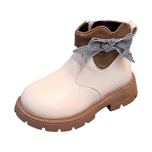 Generisch Reitstiefeletten Kinder Mädchen Schlupfstiefel mit Schleife Winterschuhe Herbst Winter Ankle Boots Kinderschuhe Halbstiefel Outdoor Urlaub Prinzessin Schuhe Trachtenschuhe von Generisch