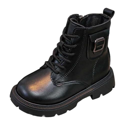 Generisch Reitstiefeletten Kinder Mädchen Stiefeletten Winter Warme Schnürstiefel Prinzessin Kinderschuhe Einfarbige Outdoor Boots Leicht Dirndlschuhe Schlupfstiefel Westernstiefel von Generisch