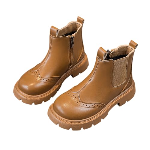 Generisch Reitstiefeletten Kinder Mädchen Weiche Sohle Winterstiefel Halbstiefel Reißverschluss Kinderschuhe Einfarbige Trachtenschuhe Freizeitstiefel Springerstiefel Freizeitstiefel von Generisch