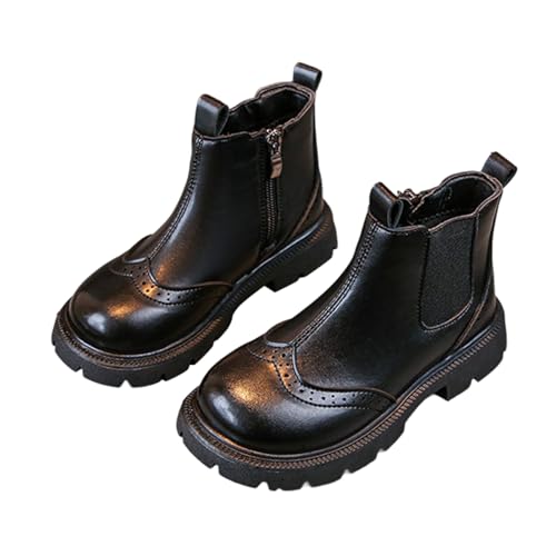 Generisch Reitstiefeletten Kinder Mädchen Weiche Sohle Winterstiefel Halbstiefel Reißverschluss Kinderschuhe Einfarbige Trachtenschuhe Freizeitstiefel Springerstiefel Freizeitstiefel von Generisch