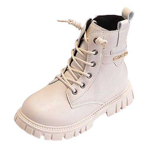 Generisch Reitstiefeletten Kinder Stiefeletten Winter Warme Winterschuhe Mädchen Lederstiefel Outdoor Flache Boots Freizeit Dirndl Schuhe Trachtenschuhe Freizeitstiefel Springerstiefel von Generisch
