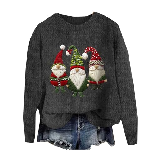 Generisch Rentier Schneeflocken Weihnachten Pullover für Frauen Pullover Weihnachten von Generisch