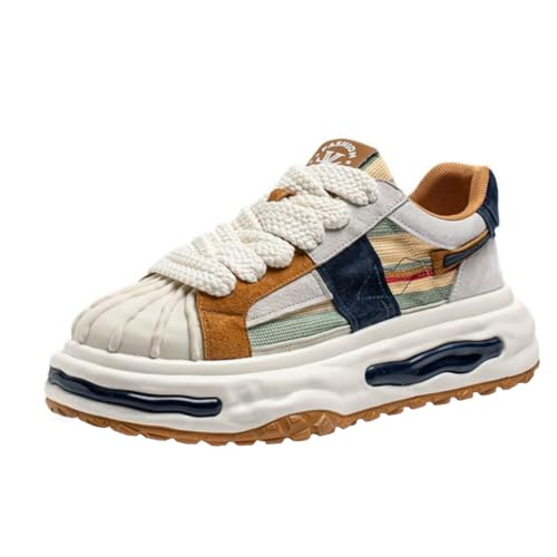 Generisch Retro Stil Casual Sportschuhe mit hoher Höhe Dicke Sohle niedrigen Schnitt Anti rutschfeste Spitze im Freien laufende Sportschuhe (weiß,40) von Generisch