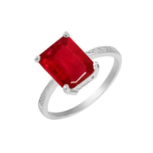 Generisch Ring großer Blockschnitt, personalisierte Herren- und Damenringe Ringe Offen (Red, B) von Generisch