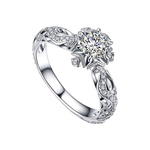 Generisch Ringe Kaugummiautomat -Ring-Frauen-Weinlese-schöne Hochzeits-Verlobungs-Silber-Ringe compatible with Machen Set Erwachsene (Silver, 9) von Generisch