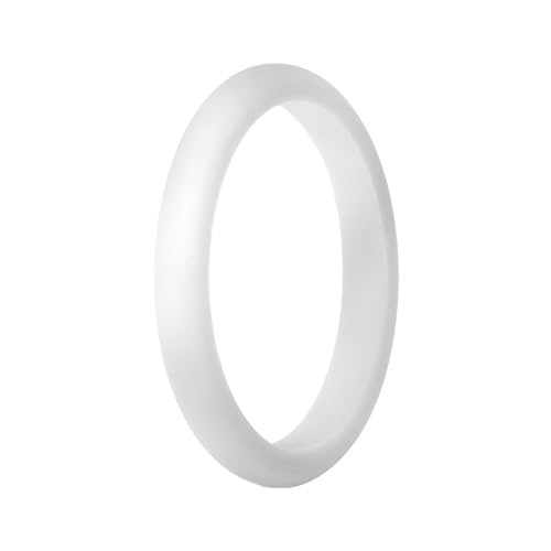 Generisch Ringe Set Kette 2,7 mm neuer Silikonring für Männer und Frauen, Silikonring, Paarring Schöne Ringe Damen (White, A) von Generisch