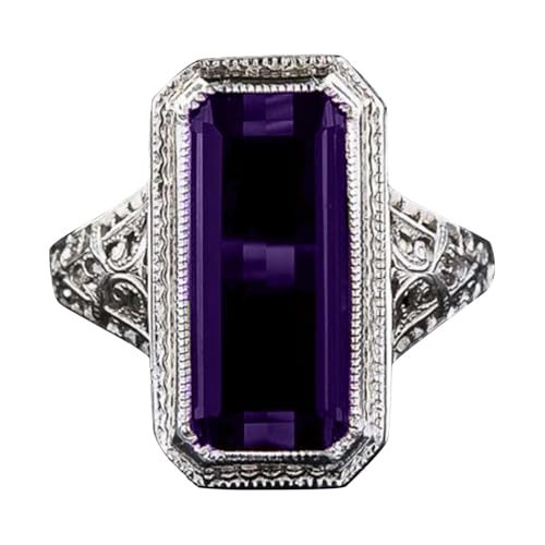 Generisch Ringe Verlobung Set 2 Ringe Gem Cubic Zirconia Anniversary Promise Ring Engagement Wedding Ring Men's And Women's Ring Kostüm Der Ringe Erwachsene (Purple, 8) von Generisch