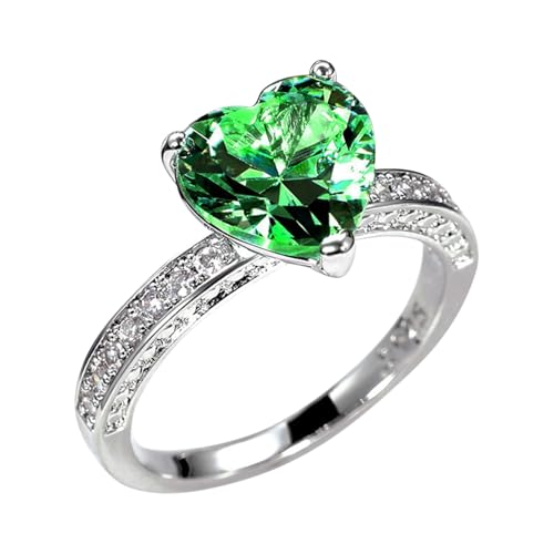 Generisch Ringen Damen Neu Hochzeit AAA Herzförmigen Zirkonia Ring Damen Engagement Hand Schmuck O Ringe Dichtungsset Wasser, C, Copper, Kein Edelstein von Generisch