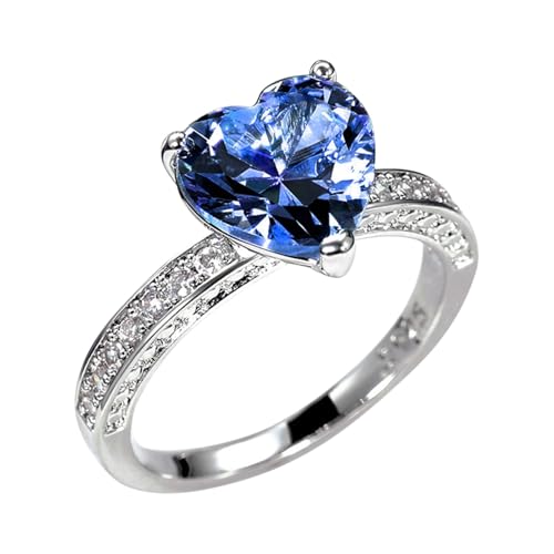 Generisch Ringen Damen Neu Hochzeit AAA Herzförmigen Zirkonia Ring Damen Engagement Hand Schmuck O Ringe Dichtungsset Wasser, D, Copper, Kein Edelstein von Generisch