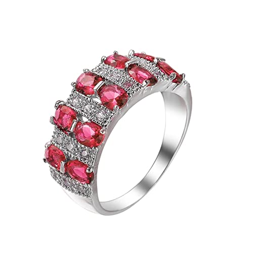 Generisch Ringordner 4 Ringe Damen Begleiterringe Fingerringe Damenringe Klassischer Schmuck Mädchen Damen Ringe Männer Totenkopf (Red, 10) von Generisch