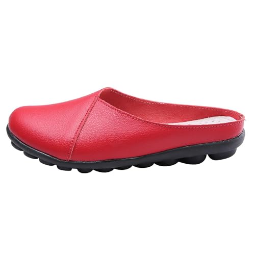Generisch Rolling Soft Schuhe Damen Blau Einfarbige vielseitige Mode-Low-Top-Flache Schuhe für Damen, große Freizeitschuhe für Damen Für Schuhe Damen (Red, 44) von Generisch
