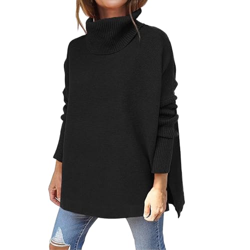 Generisch Rollkragenpullover Damen, Kaschmir Langarm Strickpullover Fleecepullover Warm Elegant Langarmshirts Fleecepullover Basic Fleece Winterpullover Sports & Outdoor Clothing(A18,XXL) von Generisch