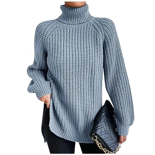 Generisch Rollkragenpullover Damen, Kaschmir Langarm Strickpullover Wollpullover Warm Elegant Winterpullover Wollpullover Basic Fleece Sweatshirt Rollkragenpullover Sports & Outdoor Clothing(A12,3XL) von Generisch