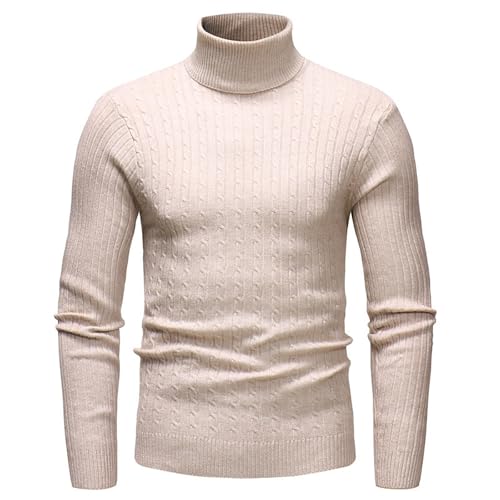 Generisch Rollkragenpullover Herren Turtleneck Pullover Slim Fit Feinstrick Rollkragenshirt Langarmshirt Warm Feinstrick Pulli Sweater Langarm Sweatshirt Elegante Oberteil von Generisch