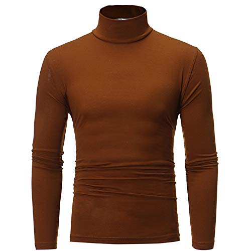 Generisch Rollkragenshirt Herren Baumwolle Winter Slim Fit Rollkragenpullover Rollkragen Schwarz Thermo Rolli Turtleneck Weiß Dünn Langarmshirt Sweatshirt von Generisch