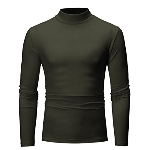 Generisch Rollkragenshirt Herren Baumwolle Winter Slim Fit Rollkragenpullover Rollkragen Schwarz Thermo Rolli Turtleneck Weiß Dünn Langarmshirt Sweatshirt von Generisch