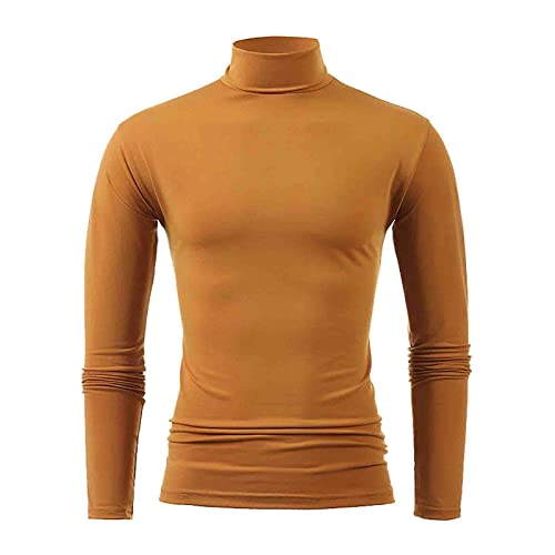 Generisch Rollkragenshirt Herren Baumwolle Winter Slim Fit Rollkragenpullover Rollkragen Schwarz Thermo Rolli Turtleneck Weiß Dünn Langarmshirt Sweatshirt von Generisch