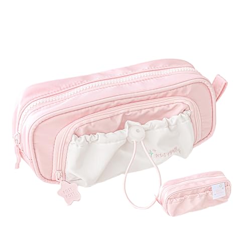 Generisch Rosy Posy Backpack, Rosyposy Soft Setting Cream Star Drawstring Backpack,Large Capacity Durable Waterproof Backpacks Fits 16” (Pencil Case Pink) von Generisch