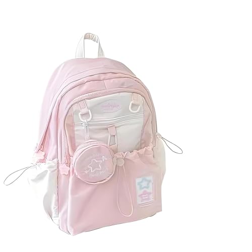 Generisch Rosy Posy Backpack, Rosyposy Soft Setting Cream Star Drawstring Backpack,Large Capacity Durable Waterproof Backpacks Fits 16” (Pink) von Generisch