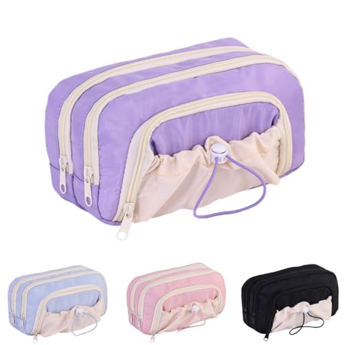 Generisch Rosy Posy Pencil Case,Kawaii Pencil Case with Rosy Posy Pens,Large Capacity Drawstring Multi-Pocket Design (Purple) von Generisch