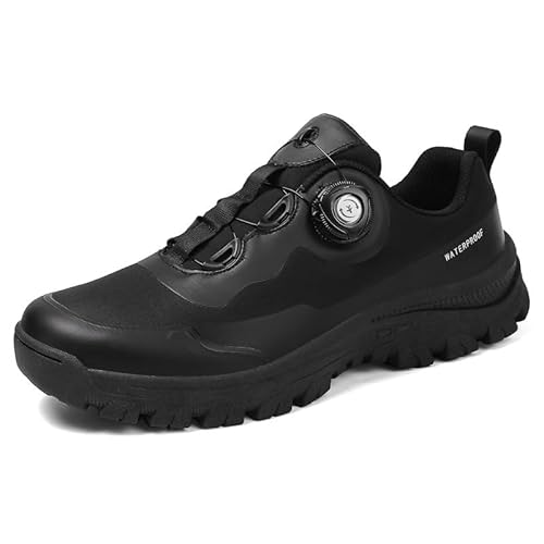 Generisch Rotationsschlüssel Bergsteigerschuhe Männer Schnürsenband Atmungsfähige Tourismus Freizeit Wanderschuhe (schwarz,42) von Generisch