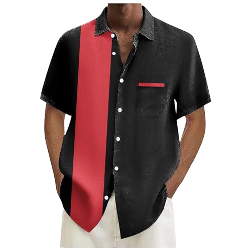 Generisch Rotes Hemd Herren Bowling Hemd Herren 50Er Rockabilly Hawaii Hemd Männer Große Größen Button Down Kurzarmhemd Retro Herrenhemden Freizeithemden Vintage Sommerhemd Golf Tees XL Rot Generisch Rotes Hemd Herren Bowling Hemd Herren 50Er Rockabilly Hawaii Hemd Männer Große Größen Button Down Kurzarmhemd Retro Herrenhemden Freizeithemden Vintage Sommerhemd Golf Tees XL Rot von Generisch