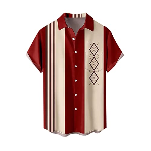 Generisch Rotes Hemd Herren Bowling Hemd Herren 50Er Rockabilly Hawaii Hemd Männer Große Größen Button Down Kurzarmhemd Retro Herrenhemden Freizeithemden Vintage Sommerhemd Golf Tees Generisch Rotes Hemd Herren Bowling Hemd Herren 50Er Rockabilly Hawaii Hemd Männer Große Größen Button Down Kurzarmhemd Retro Herrenhemden Freizeithemden Vintage Sommerhemd Golf Tees von Generisch