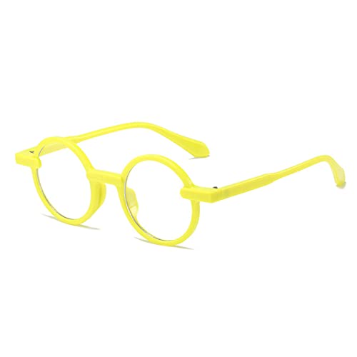Generisch Round Sunglasses Women Clear Ocean Gradient Lens Shades UV400 Men Retro Double Color Punk Sun Glasses(Yellow Clear) von Generisch