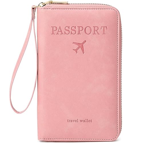 Generisch Rowgins Multi-Functional RFID Passport Wallet, Rowgins RFID Passport Holder, Wallet Cover Case for Travel Women and Men Must Haves Accessories (Pink) von Generisch