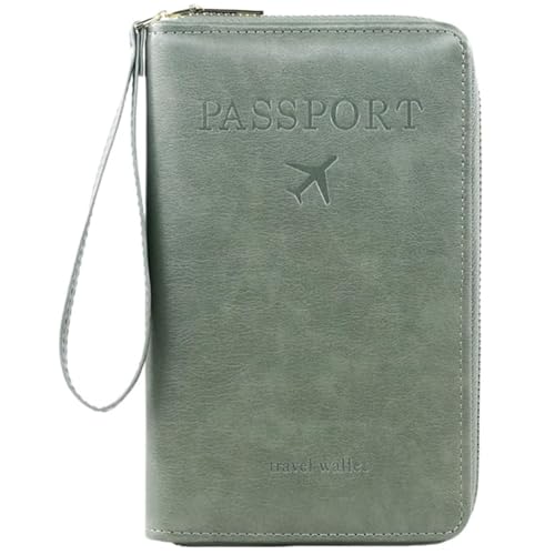 Generisch Rowgins Multi-Functional RFID Passport Wallet, Travel Passport Holder for Men & Women, Secure Id Card Organizer with Anti-Theft Protection for Credit Cards, Tickets, and Cash (Green) von Generisch