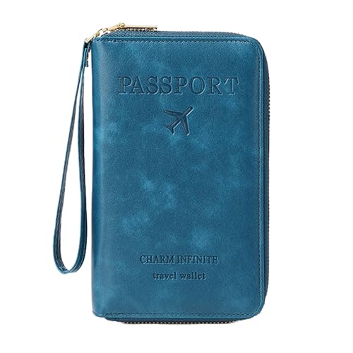 Generisch Rowgins Multi-Functional RFID Passport Wallet,Travel Wallet for Men & Women,Secure ID Card Organizer,Travel, Passports (Peacock Blue) von Generisch