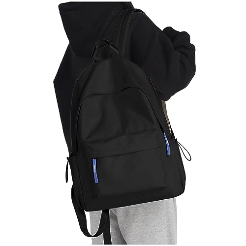 Generisch Rucksack, Handgepäck, Studentenrucksack, einfarbig, Rucksack für Damen und Herren, leicht und gut aussehend, groß, Schwarz , One size von Generisch