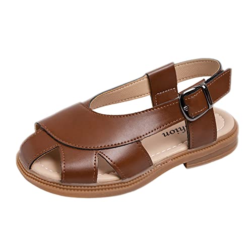 Generisch Rutschfeste Babyschuhe Kinderschuhe flache Sandalen hohle Strandschuhe Mode weiche Sohle Mädchen Jungen Freizeitsandalen Hausschuhe Kinder Junge (Brown, 28.5 Little Child) von Generisch