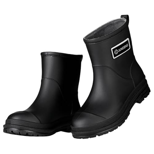 Generisch Rutschfester Sohle Gummistiefel，Leicht Bequem Schlupfstiefel Damen，Winddicht Abriebfest Arbeitsschuhe，Outdoor Wasserdicht Regenstiefel，Aquaschuhe，Gartenstiefel，Angelstiefel von Generisch