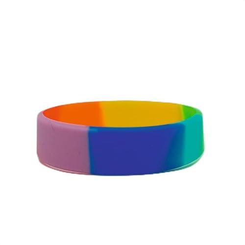 Generisch SOS-Armband für Kinder ab 2 Jahre bis Erwachsene aus Silikon, gelasert mit Name & Telefonnummer – wasserfest und strapazierfähig Notfallarmband - ein- oder zweifarbig (Regenbogen, 18cm) von Generisch